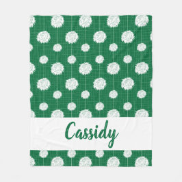 Green Cheerleader Pom Pom Muster Fleecedecke