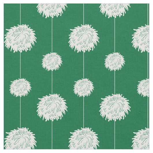 Green Cheerleader Pom Pom Muster Stoff (Nahaufnahme)
