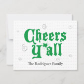 Green Cheers Y'all Foto Feiertagskarte (Vorderseite)