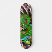 Green Cherry Blossom Dragon Tattoo Skateboard (Vorne)