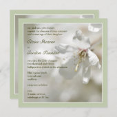Green Cherry Blossom Wedding Einladung (Vorne/Hinten)