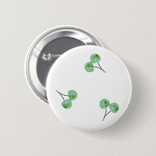 Green Cherry Muster Button (Vorne & Hinten)