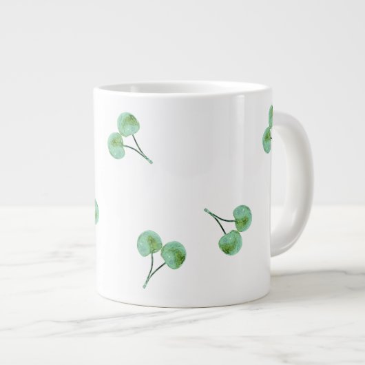 Green Cherry Muster Jumbo-Tasse (Vorderseite Rechts)