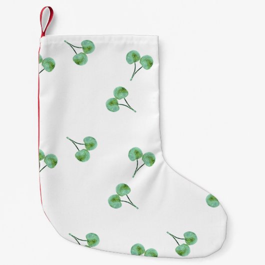 Green Cherry Muster Kleiner Weihnachtsstrumpf (Vorderseite)