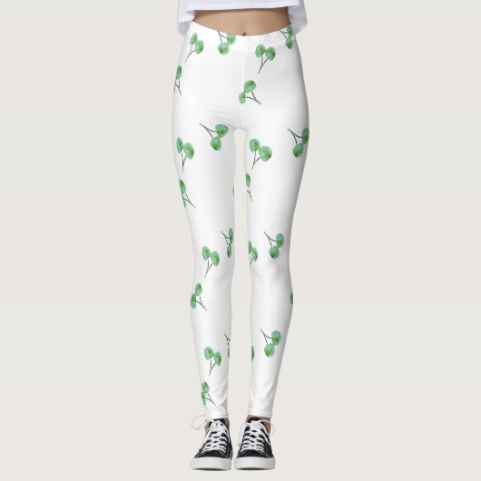 Green Cherry Muster Leggings (Vorderseite)
