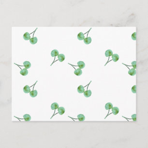 Green Cherry Muster Postkarte