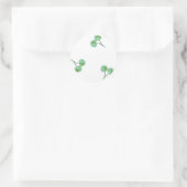 Green Cherry Muster Runder Aufkleber (Tasche)