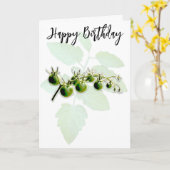 GREEN CHERRY TOMATO FOTO BIRTHDAY CARD KARTE (Gelbe Blume)