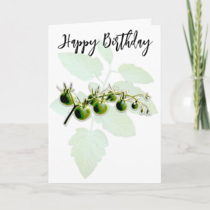GREEN CHERRY TOMATO FOTO BIRTHDAY CARD KARTE
