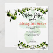 GREEN CHERRY TOMATO FOTO GARDEN PARTY EINLADUNG (Vorne/Hinten)