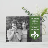 Green Chic Blüh Banner Save the Date einladen (Stehend Vorderseite)