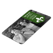 Green Chic Blüh Banner Speichern Sie das Datumsfen Magnet (Linke Seite)