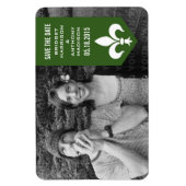 Green Chic Blüh Banner Speichern Sie das Datumsfen Magnet (Vertikal)