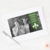 Green Chic Blühte Banner Save the Date Sticker (Umschlag)
