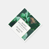 Green Chic Elegante Moderne florale Happy Rentirem Serviette (Ecke)