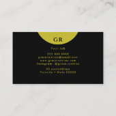 Green | Chic Imitats Gold Glitzer Monogram Visitenkarte (Rückseite)