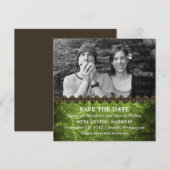 Green Chic Steampunk Foto Save the Date einladen Einladung (Vorne/Hinten)