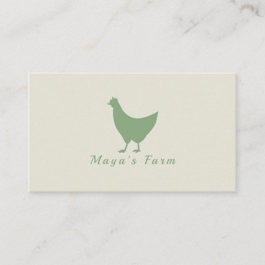 Green Chicken Business Card Visitenkarte (Vorderseite)