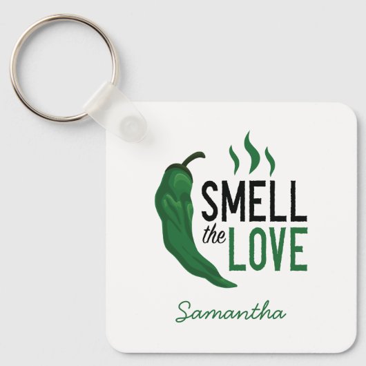 Green Chile Smell the Love Keychain Schlüsselanhänger (Vorderseite)