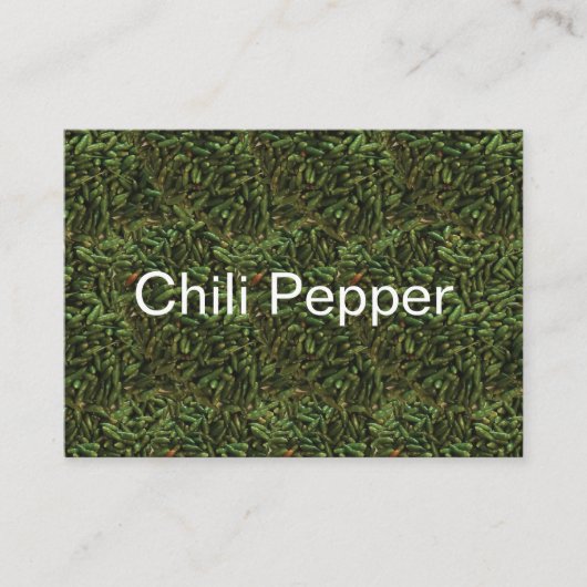 Green Chili Pepper Pattern Visitenkarte (Vorderseite)