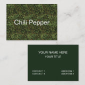 Green Chili Pepper Pattern Visitenkarte (Vorne/Hinten)