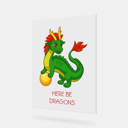 Green Chinese Dragon Acrylschild (Winkel)