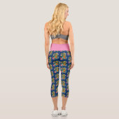 Green Chinese Dragon Koi Capri Leggings (Rückseite)