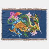 Green Chinese Dragon Koi Decke (Vorderseite)