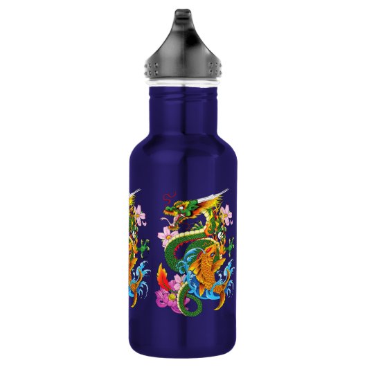 Green Chinese Dragon Koi Edelstahlflasche (Rechts)