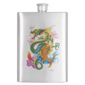 Green Chinese Dragon Koi Flachmann (Vorderseite)