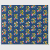 Green Chinese Dragon Koi Geschenkpapier (Flach)