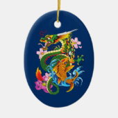 Green Chinese Dragon Koi Keramik Ornament (Vorne)