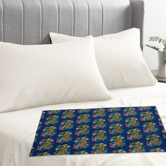 Green Chinese Dragon Koi Kissenbezug