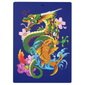 Green Chinese Dragon Koi Klemmbrett (Rückseite)