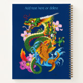 Green Chinese Dragon Koi Notizblock (Rückseite)