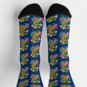Green Chinese Dragon Koi Socken (Oben)