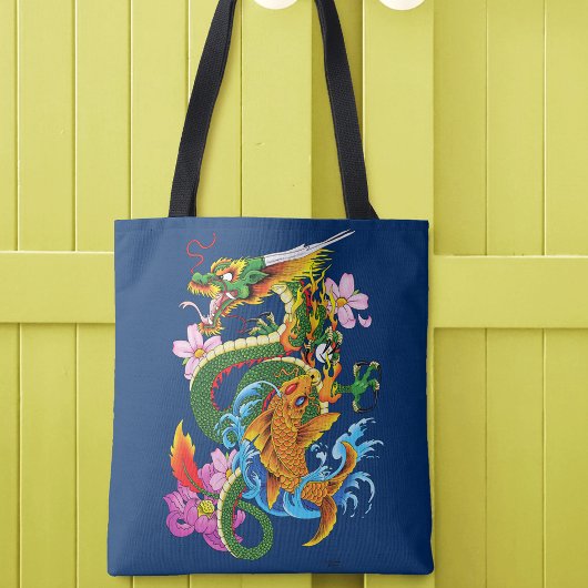 Green Chinese Dragon Koi Tasche