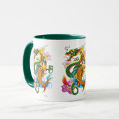 Green Chinese Dragon Koi Tasse (Vorderseite Links)