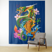 Green Chinese Dragon Koi Wandteppich (Beispiel)