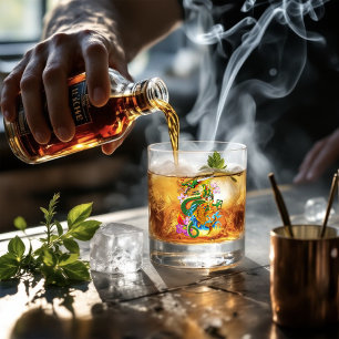 Green Chinese Dragon Koi Whiskyglas