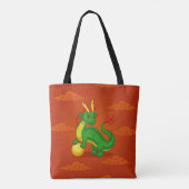 Green Chinese Dragon on Red Tasche (Rückseite)