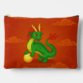 Green Chinese Dragon on Red Zubehörtasche (Vorderseite)