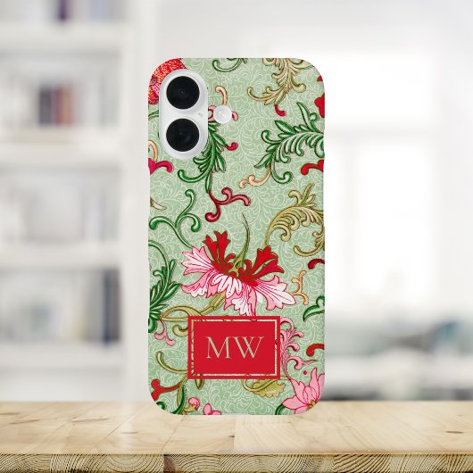 Green Chinese Floral Custom Monogram Case-Mate iPhone Hülle