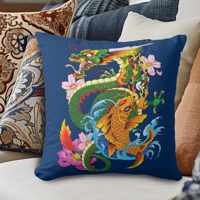 Green chinesische Dragon Koi Kissen (Von Creator hochgeladen)