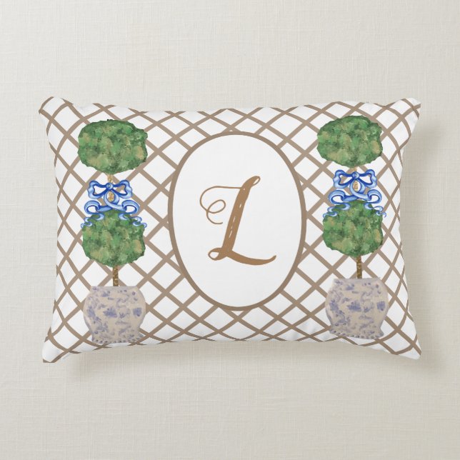 Green Chinoiserie Ginger Jar Jars Topiary Basket T Dekokissen (Vorderseite)