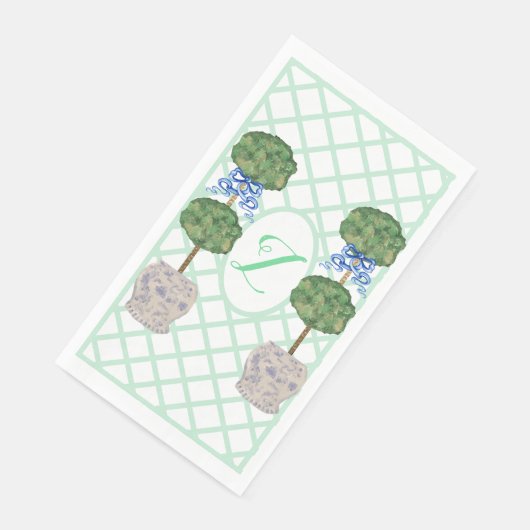 Green Chinoiserie Ginger Jar Jars Topiary Serviette (Ecke)