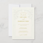 GREEN CHINOISERIE SAGE GREEN WEDING INVITATION EINLADUNG (Vorderseite)