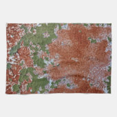 Green Chipping Paint Rusted Metal Muster Geschirrtuch (Horizontal)
