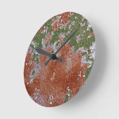 Green Chipping Paint Rusted Metal Runde Wanduhr (Winkel)