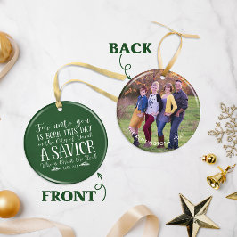 Green Christlich Weihnachtstypografie Holiday Foto Keramik Ornament